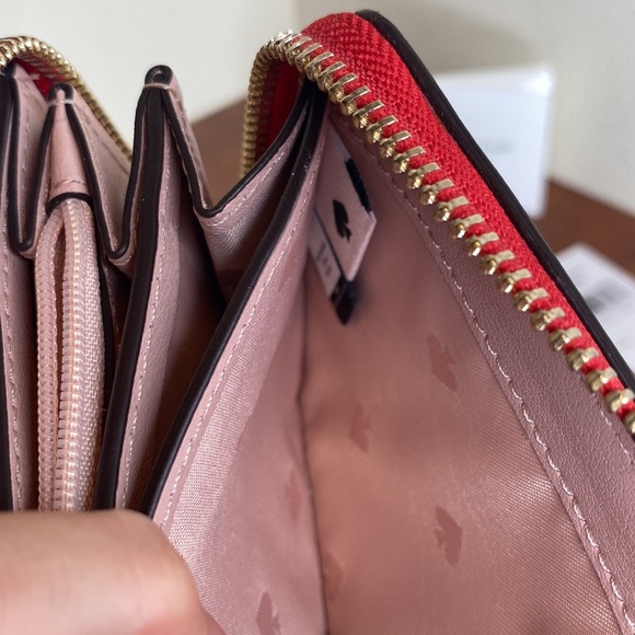 Authentic NWT Kate Spade Large Continental Wallet, Magnolia Street Hotchili, Red - Picture 8 of 12